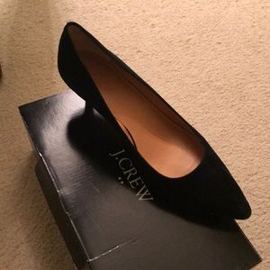 J crew black suede kitten heel